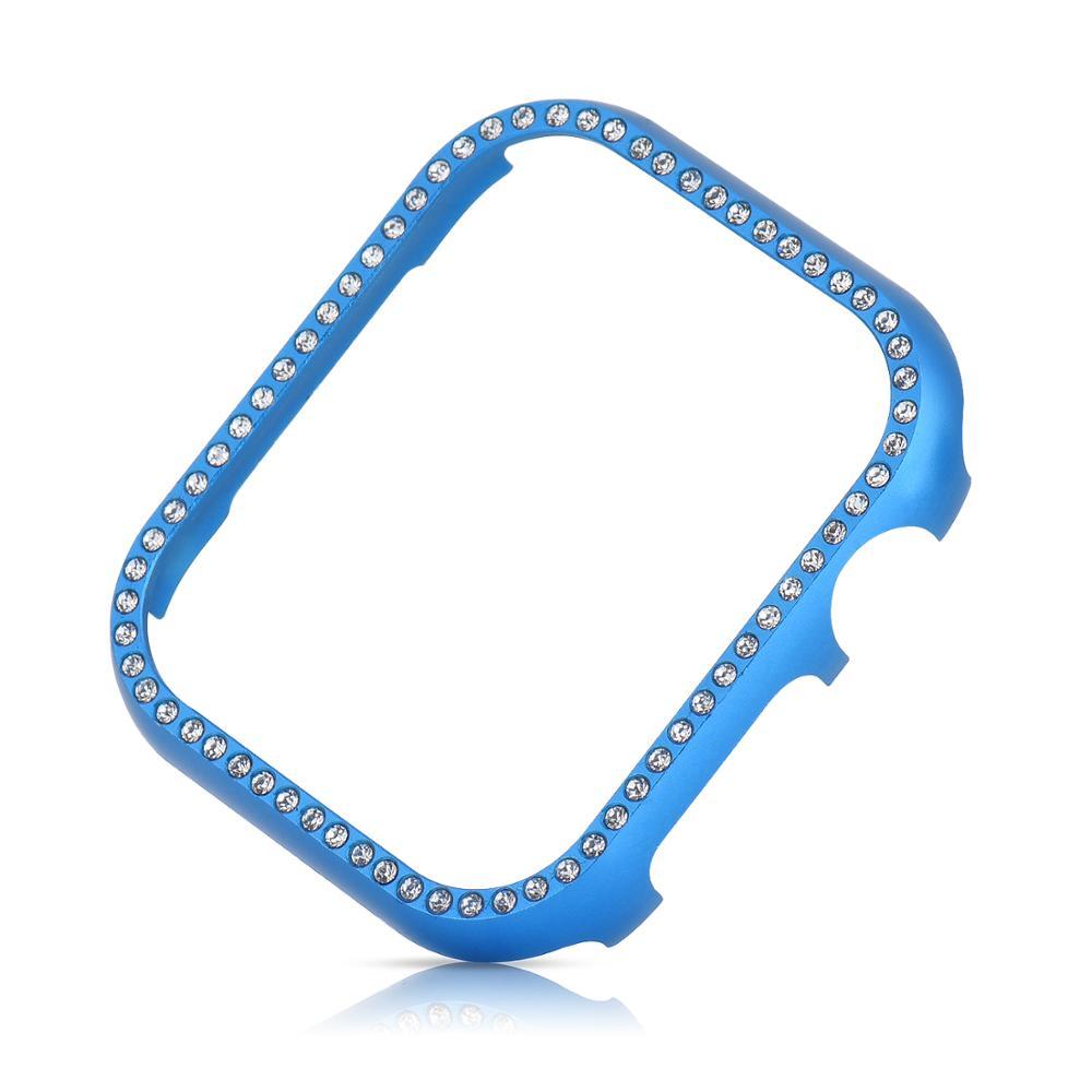 Aluminium Bezel Protective Case Diamond Set Watch Protection Blue 38mm