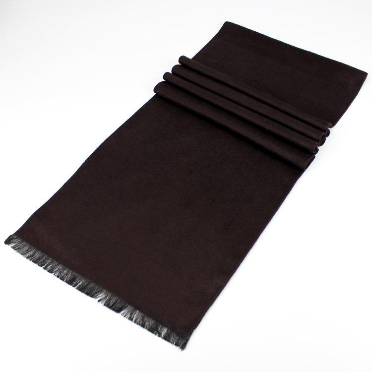 New men's scarf Korean American tide wintersilk brushed silk scarf color warm scarf for men Dark coffee