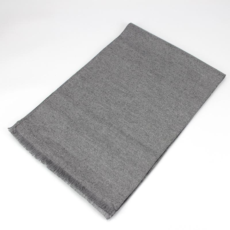 New men's scarf Korean American tide wintersilk brushed silk scarf color warm scarf for men Light gray