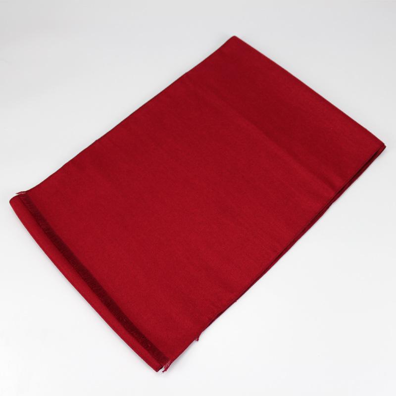 New men's scarf Korean American tide wintersilk brushed silk scarf color warm scarf for men Jujube