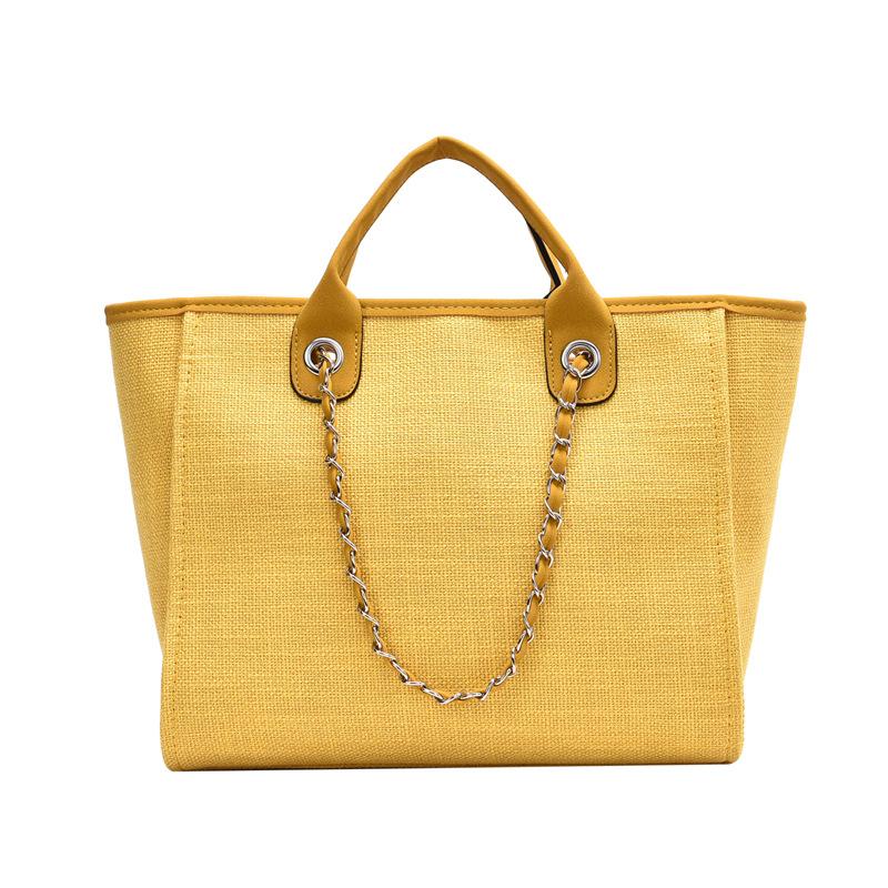 Fashion Small Fragrance Bag Chain Bag 2021 New Single Shoulder Handbag Yellow