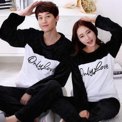 Plus Size Couple Plus Fertilizer Plus 200 Kg Plus Velvet Velvet Pajamas Women Letter Female L