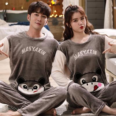 Plus Size Couple Plus Fertilizer Plus 200 Kg Plus Velvet Velvet Pajamas Women Pippi bear Female L