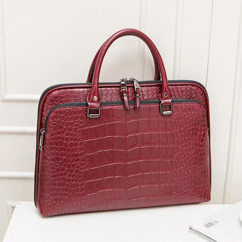 Crocodile pattern wine red