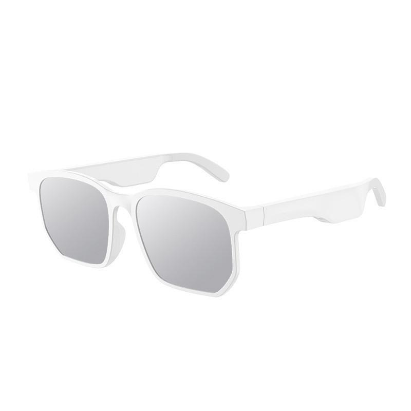 Sports Waterproof Running Smart Bluetooth  Sunglasses Square frame white