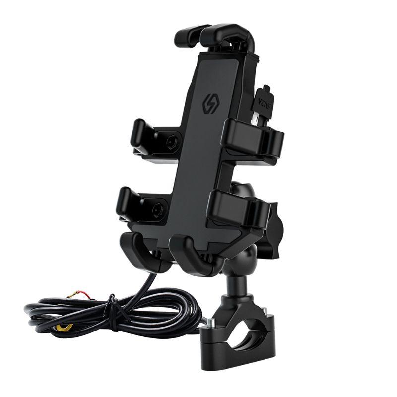 Locomotive Riding Motorcycle Mobile Phone Holder Car Navigation Usb Charging Black