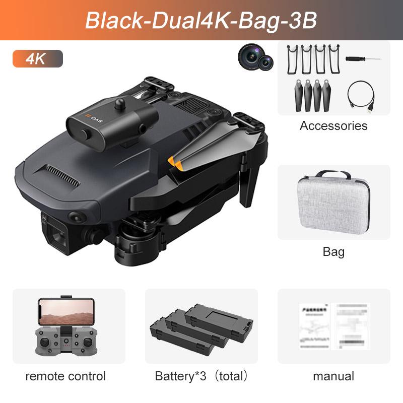 4K High-definition Aerial Photography Aircraft Obstacle Avoidance Remote Control Black Dual4K Bag 3B