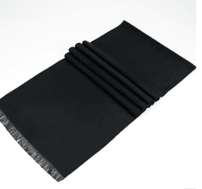 New men's scarf Korean American tide wintersilk brushed silk scarf color warm scarf for men Black