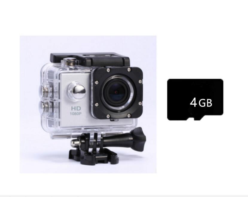 HD High-definition 1080P Action Sports Waterproof  DV Camera White with 4GTF