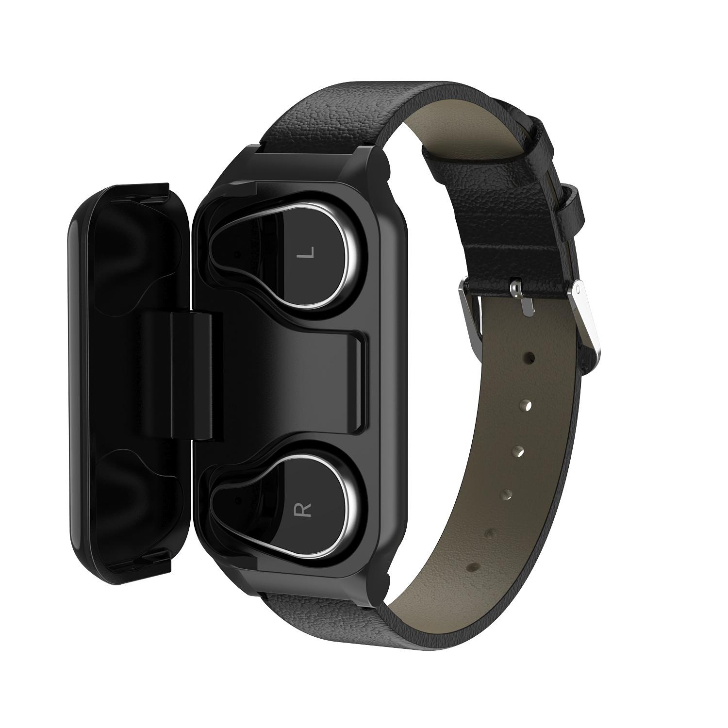 Watch Bluetooth headset dual in one Black Belt