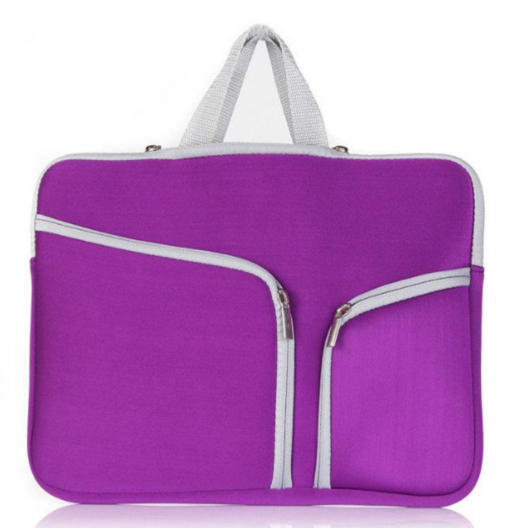 Colorful Multi-pocket Laptop Sleeve Bag Purple 10inches