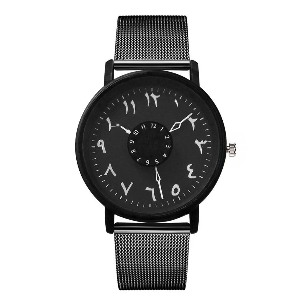 New Ultra-thin Mesh Belt Men's And Women's Casual Watch Black with black surface