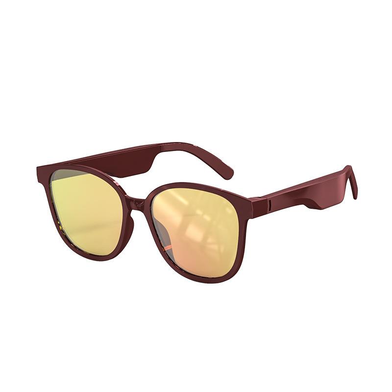 Sports Waterproof Running Smart Bluetooth  Sunglasses Korean style frame brown