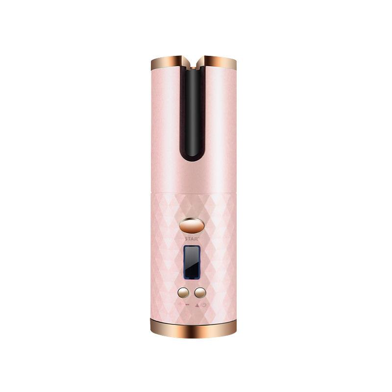 Portable Automatic Wireless Usb Charging Mini Curling Iron Pink USB
