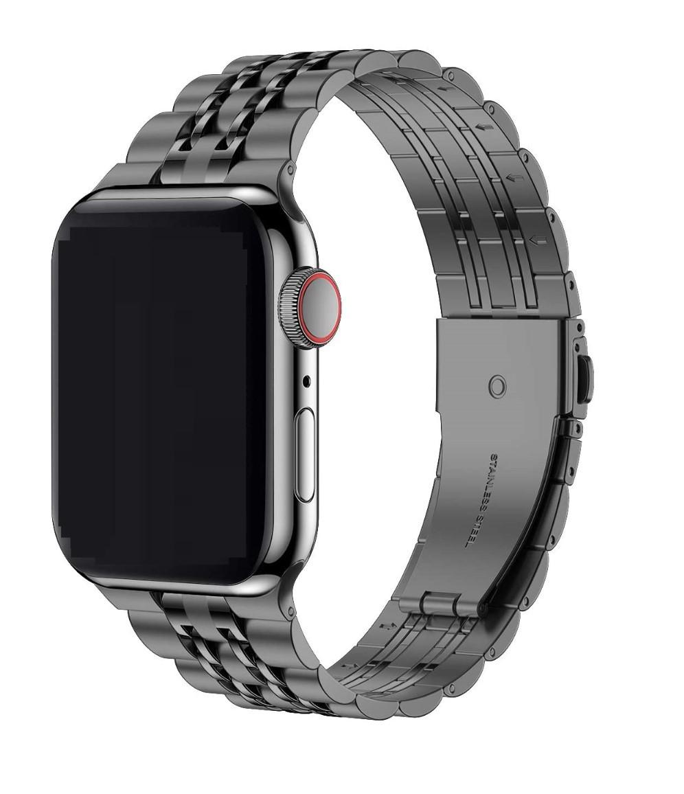 Seven-bead Stainless Steel Solid Metal Strap Space Grey