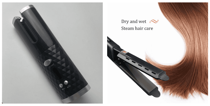 Portable Automatic Wireless Usb Charging Mini Curling Iron Black set USB
