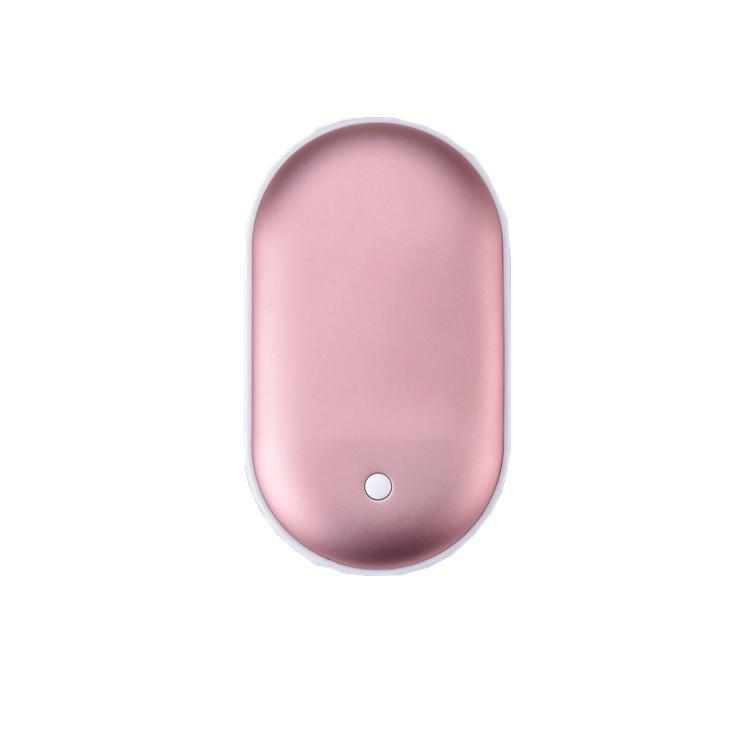 Rechargeable Mini Hand Warmer Power Bank Two-in-one Explosion-proof Portable Usb Rose gold