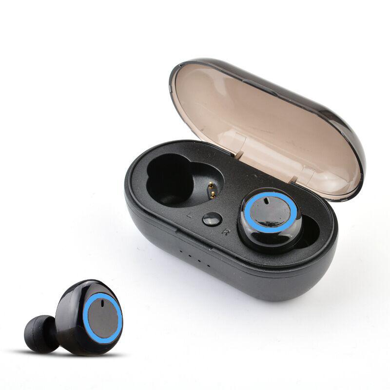 Black blue circle Button