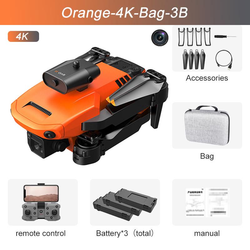 4K High-definition Aerial Photography Aircraft Obstacle Avoidance Remote Control Orange 4K Bag 3B