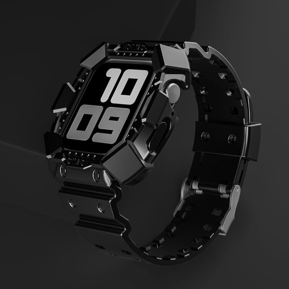 Suitable For Iwatch6 Apple Watch Strap Silicone Creative Watch Case With One Black 38mm