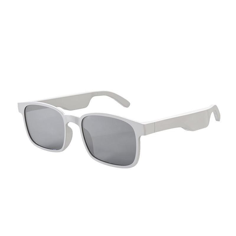 Sports Waterproof Running Smart Bluetooth  Sunglasses Round frame white