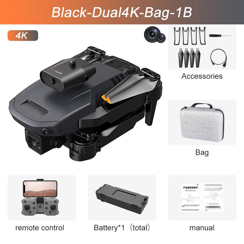 4K High-definition Aerial Photography Aircraft Obstacle Avoidance Remote Control Black Dual4K Bag 1B