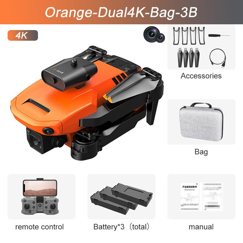 4K High-definition Aerial Photography Aircraft Obstacle Avoidance Remote Control Orange Dual4K Bag 3B