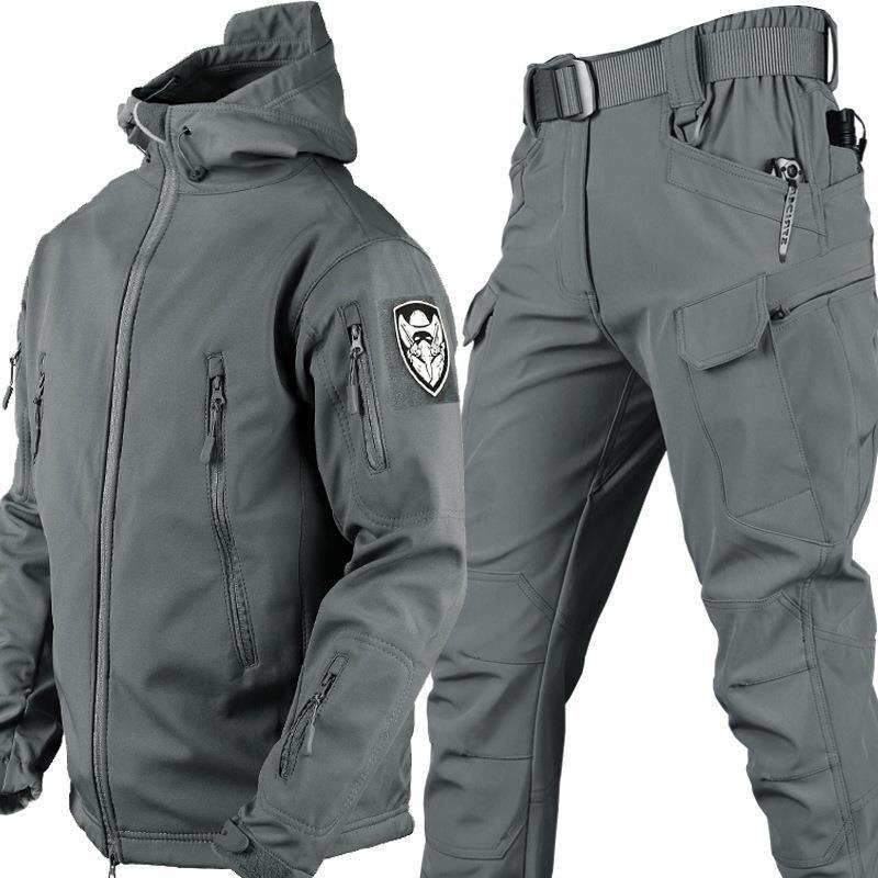Outdoor Leather Thermal Suit Special Soldier Camouflage Grey 2XL