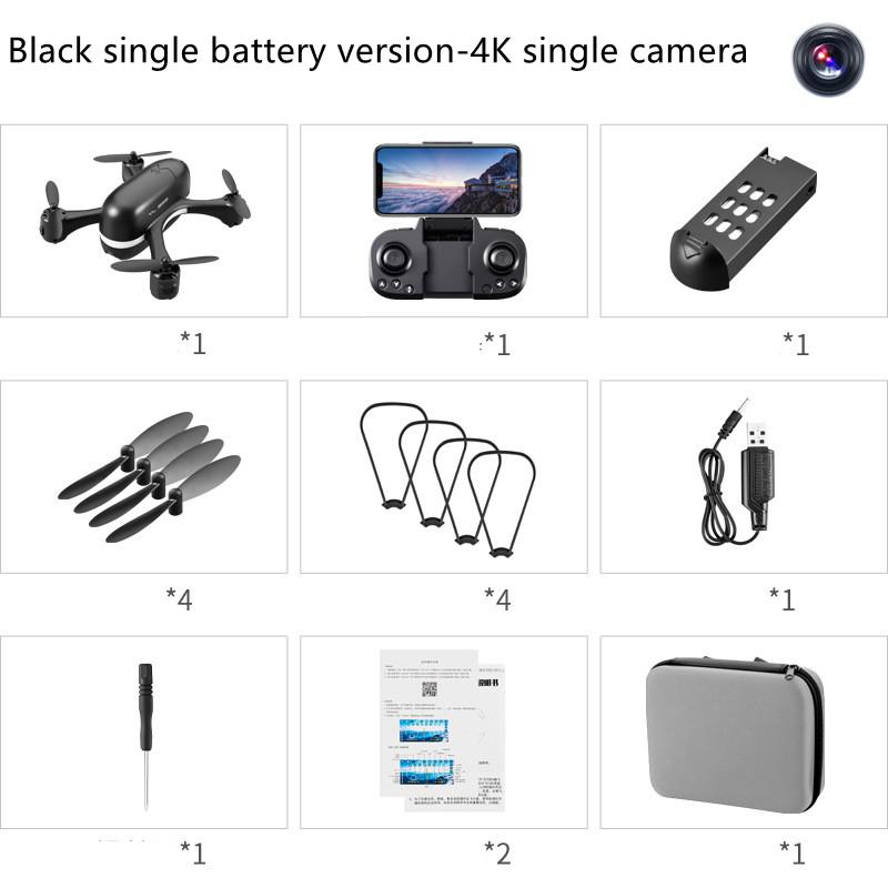 S88 Mini UAV 4K HD Aerial Photography Four-axis Remote Control Drone Black 1battery Single Camera