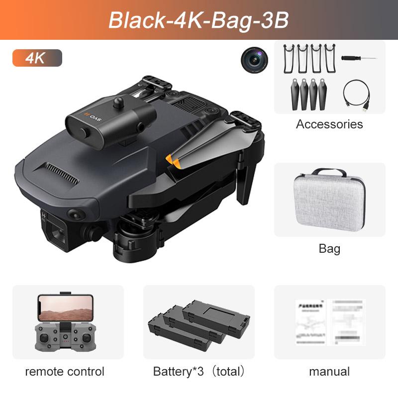 4K High-definition Aerial Photography Aircraft Obstacle Avoidance Remote Control Black 4K Bag 3B