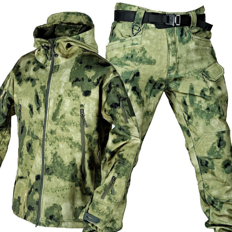 Outdoor Leather Thermal Suit Special Soldier Camouflage Green camo 2XL