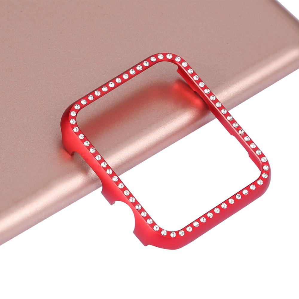 Aluminium Bezel Protective Case Diamond Set Watch Protection Red 38mm