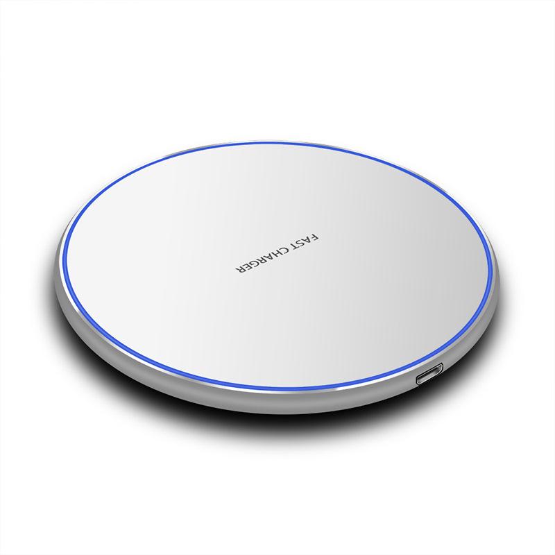 15W Fast Wireless Charger Disc Wireless Charging Base White bare metal 15W USB