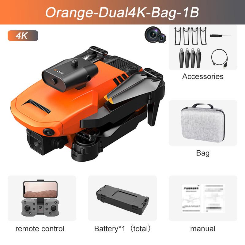 4K High-definition Aerial Photography Aircraft Obstacle Avoidance Remote Control Orange Dual4K Bag 1B