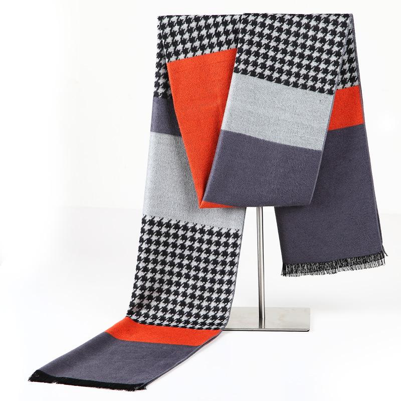 Orange Houndstooth Scarf Size 180 30CM
