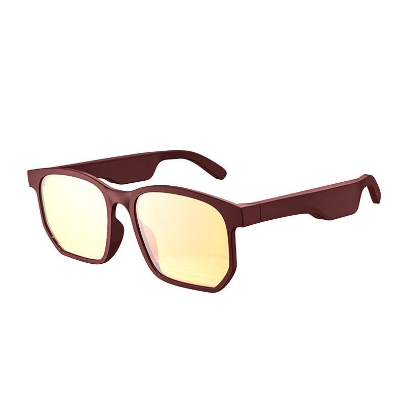 Sports Waterproof Running Smart Bluetooth  Sunglasses Square frame brown