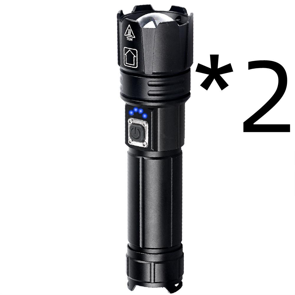 2pcs Flashlight set26650 batte USB