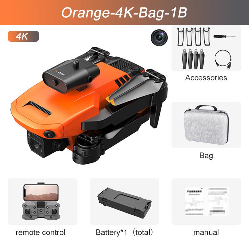 4K High-definition Aerial Photography Aircraft Obstacle Avoidance Remote Control Orange 4K Bag 1B