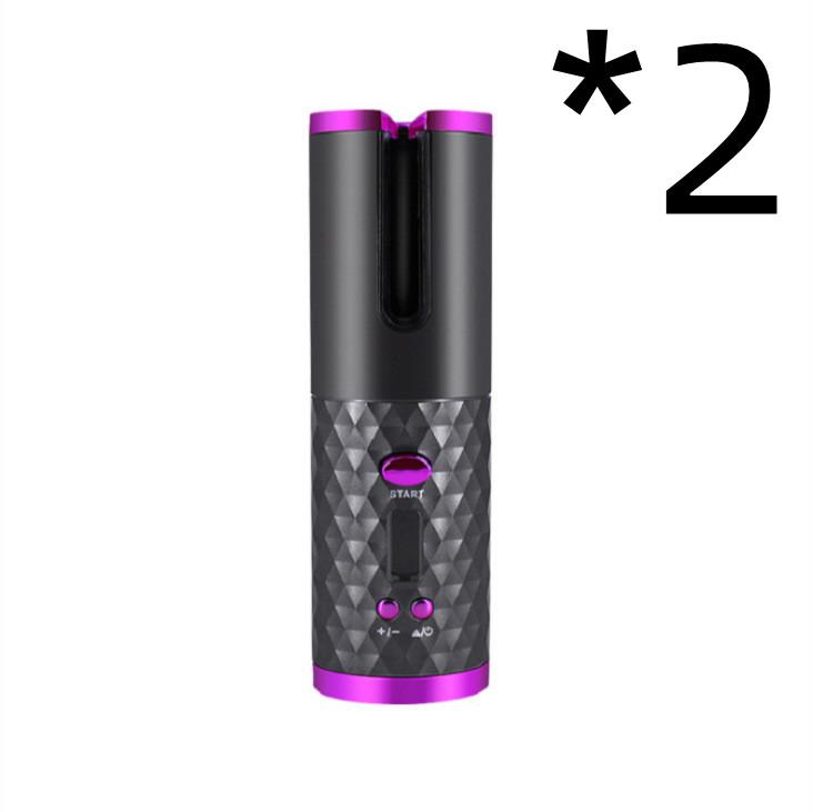Portable Automatic Wireless Usb Charging Mini Curling Iron 2pcs Grey USB