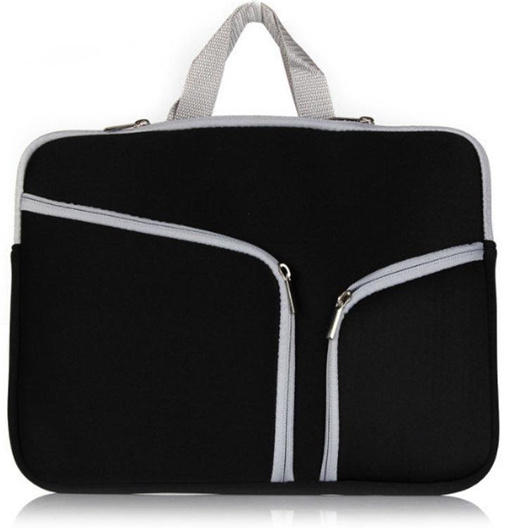Colorful Multi-pocket Laptop Sleeve Bag Black 10inches