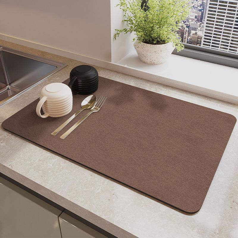 Hydrophilic Pad Bar Cup Water Draining Pad Dish Drying Mat Bar Coffee Machine Mat Milk Tea Brown 40X60CM
