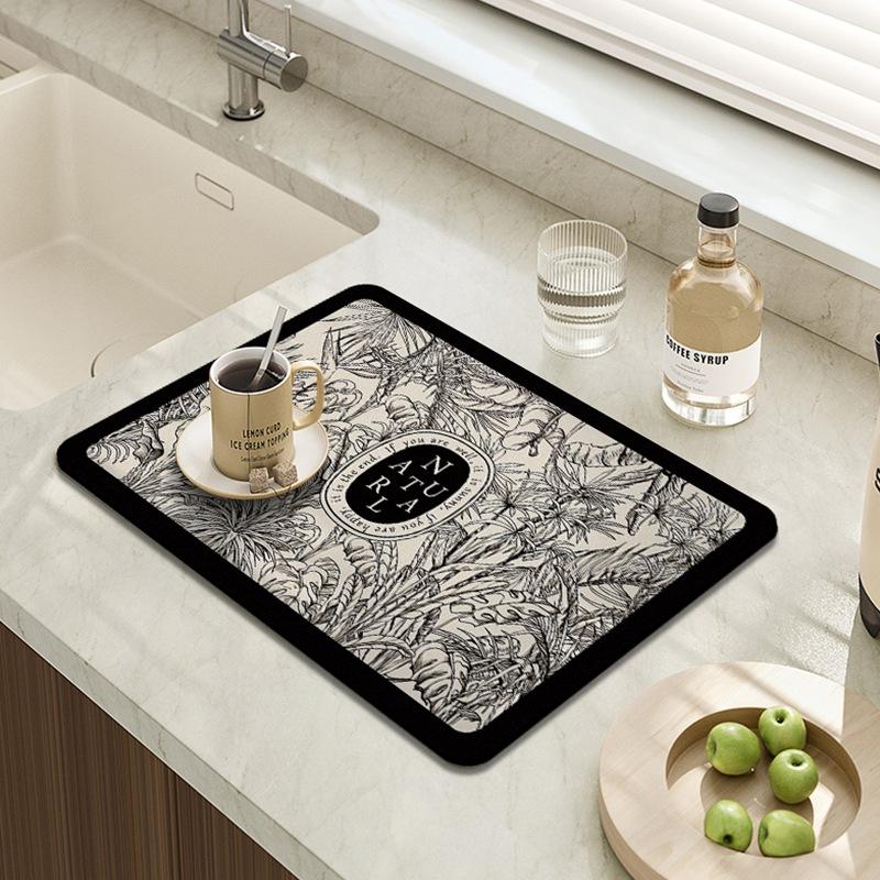 Hydrophilic Pad Bar Cup Water Draining Pad Dish Drying Mat Bar Coffee Machine Mat Hot Plant Party 30X40CM