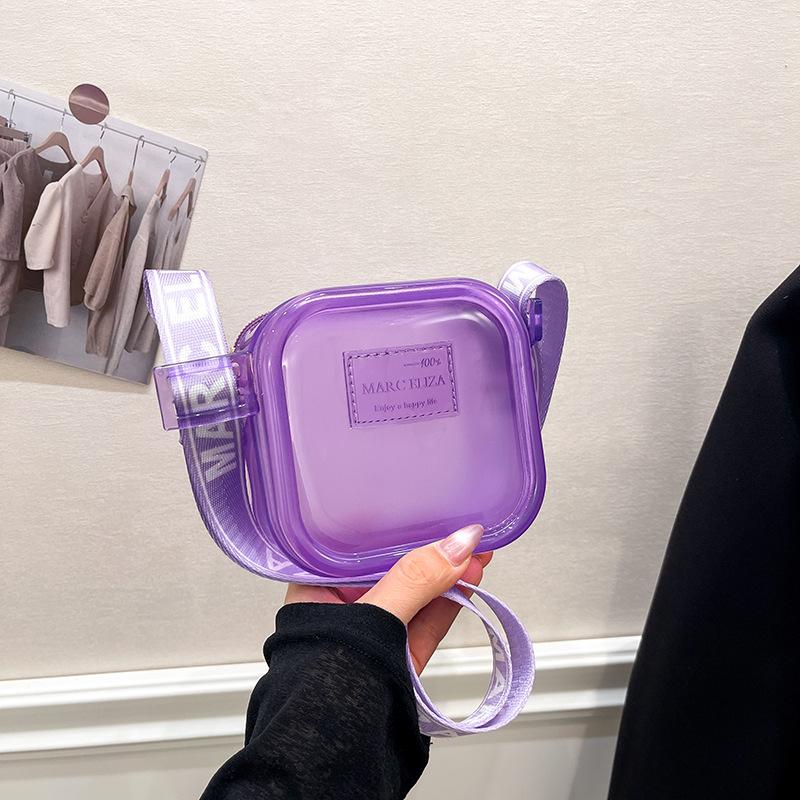 Women's Shoulder Crossbody Bag Fashionable All-matching Transparent Purple