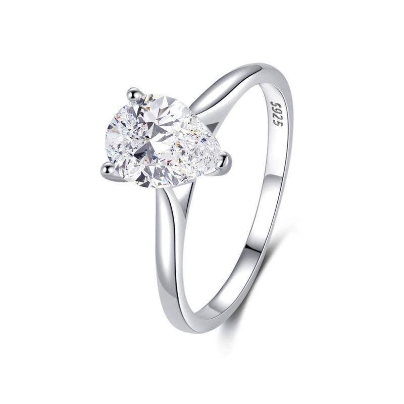 Womens Eternal Zircon Closed-End Ring Silver US6