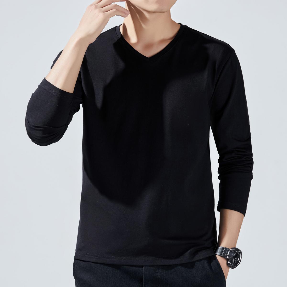 Autumn Men's And Teen Long Sleeve Black 2XL