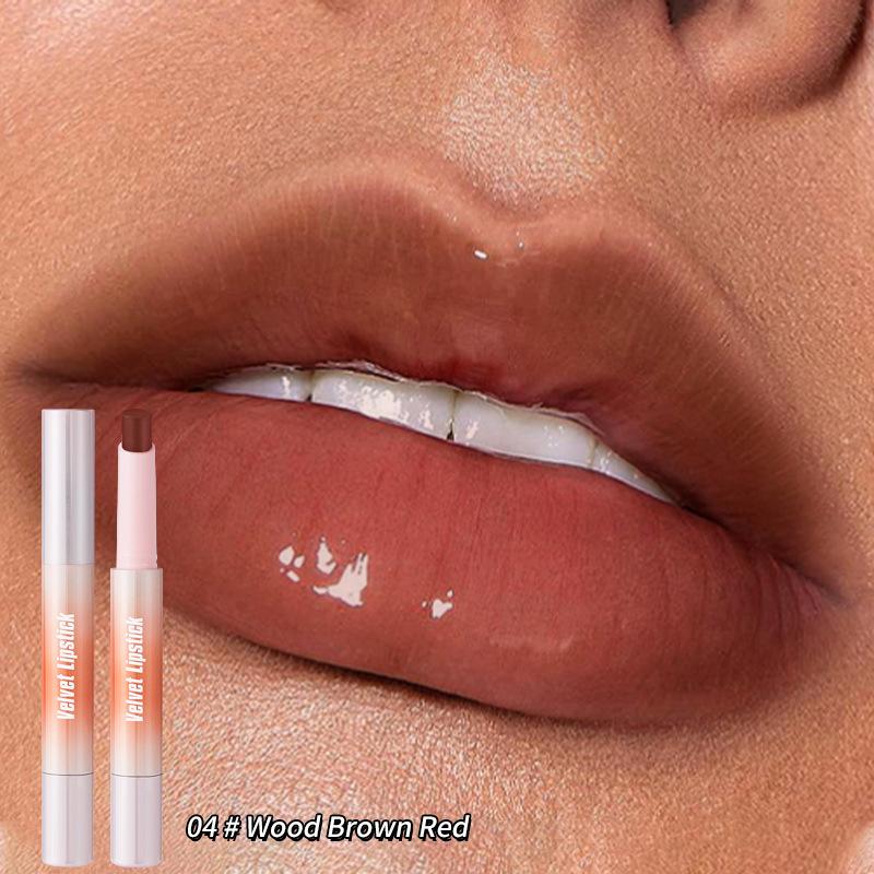 Velvet Air Matte Finish Lipstick No Stain On Cup  Wood Brown Red 2g