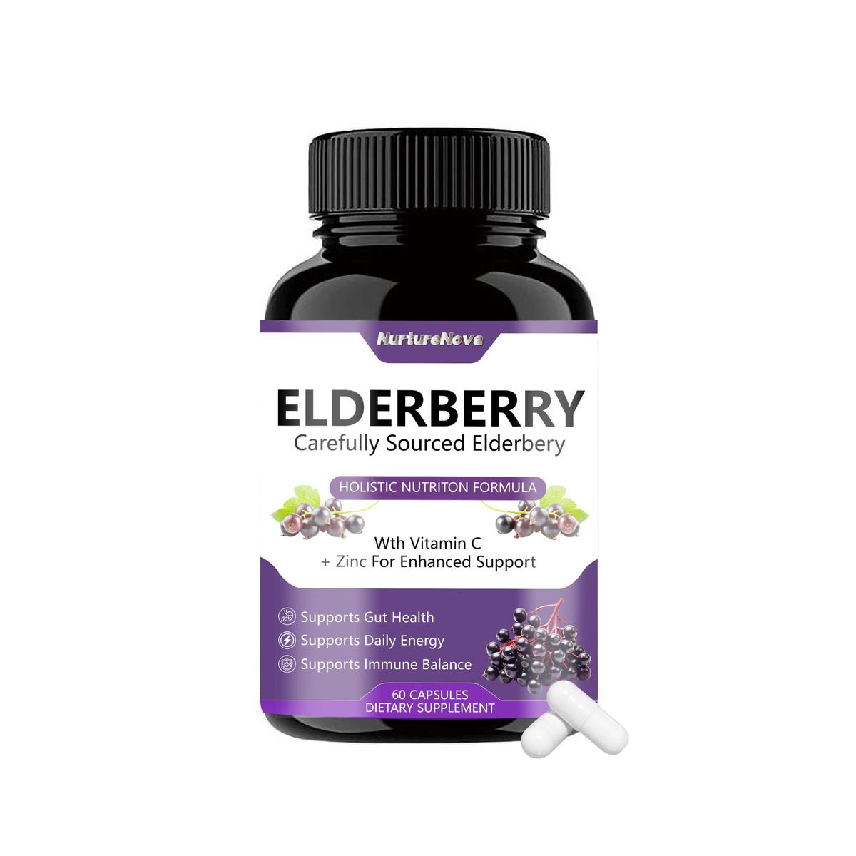 60 Elderberry Capsules 60 Tablets 1PCS