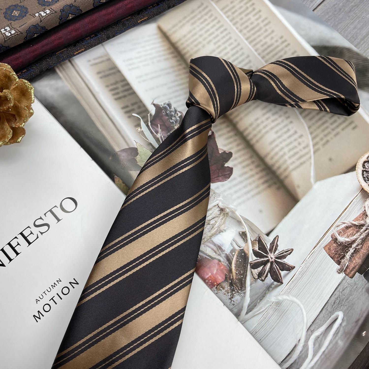 Dark Coffee Gold Stripes