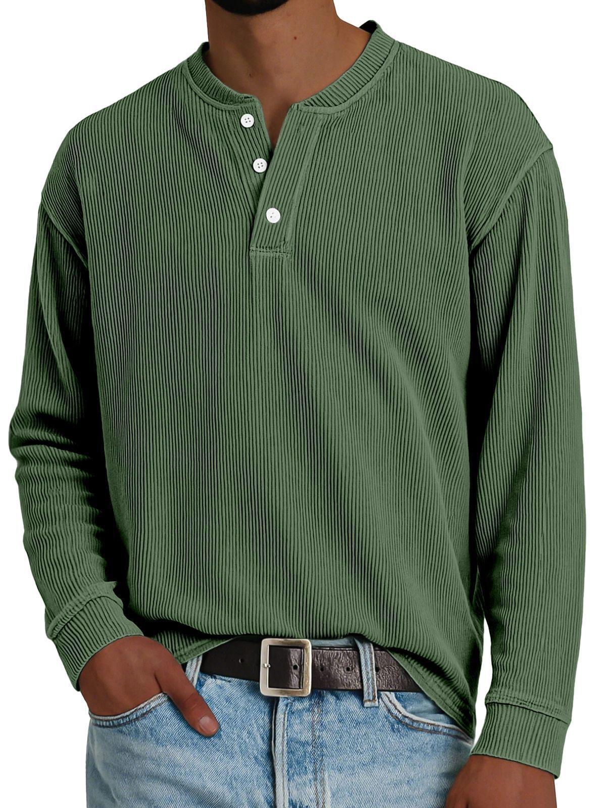 Premium Solid-color Comfortable Long-sleeve Design Dark Green L