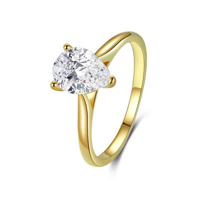 Womens Eternal Zircon Closed-End Ring Gold US6